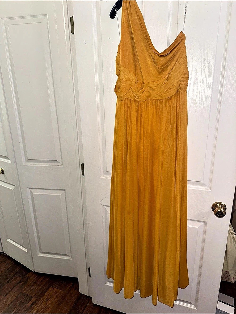 Celebrate DB Studio Draped Neck Maxi Dress in Orange Size 16